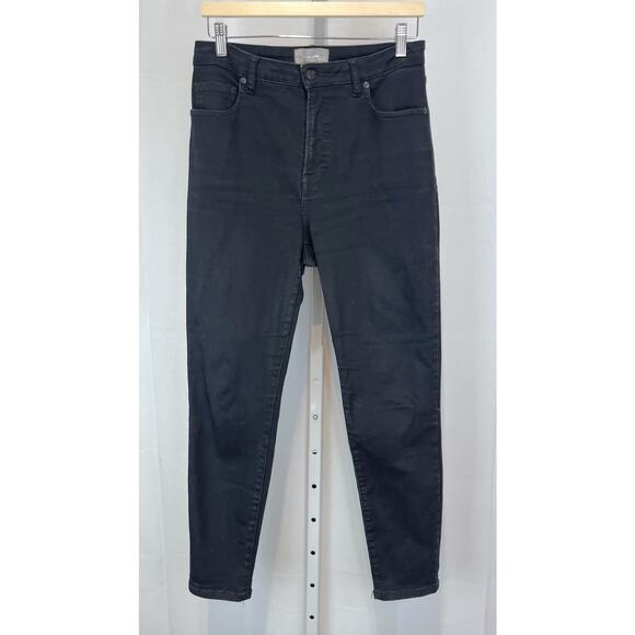 EVERLANE The Curvy High Rise Skinny Jeans Zip Fly Ankle Black Size 31 Regular - Picture 1 of 10